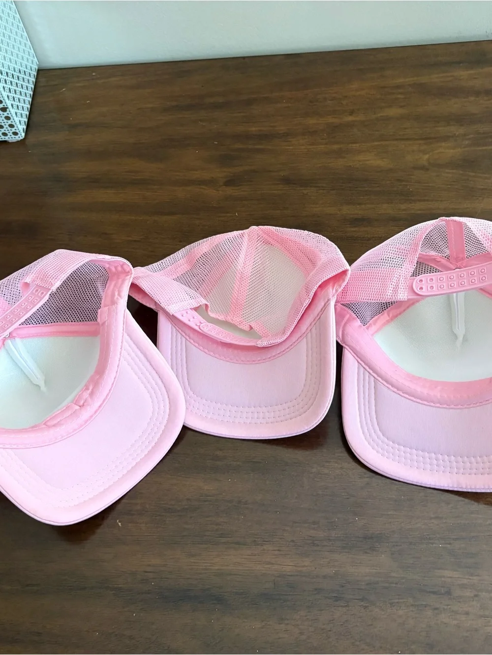 Pink and White Mesh Trucker Hat - Set of 3